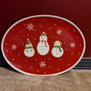Hallmark Snowmen Trio Christmas Platter